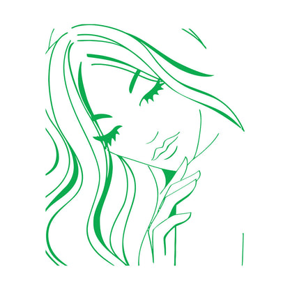 Hot Appeal Girl Teen With Nice Hair And Eyes Engraving Decals Easy Installation