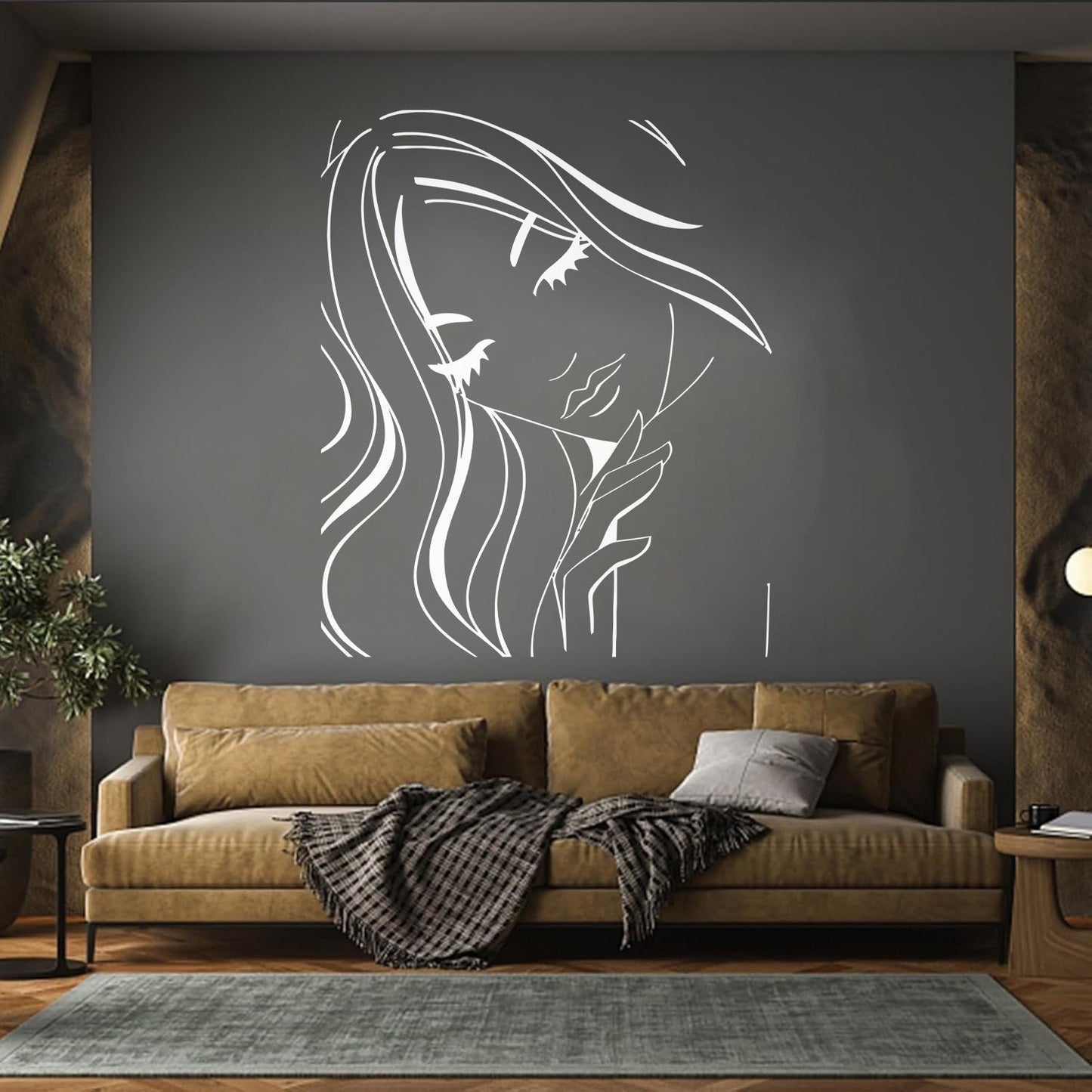 Hot Appeal Girl Teen With Nice Hair And Eyes Engraving Decals Easy Installation