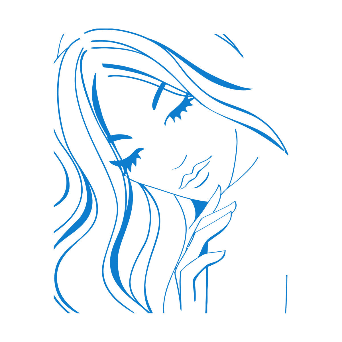 Hot Appeal Girl Teen With Nice Hair And Eyes Engraving Decals Easy Installation