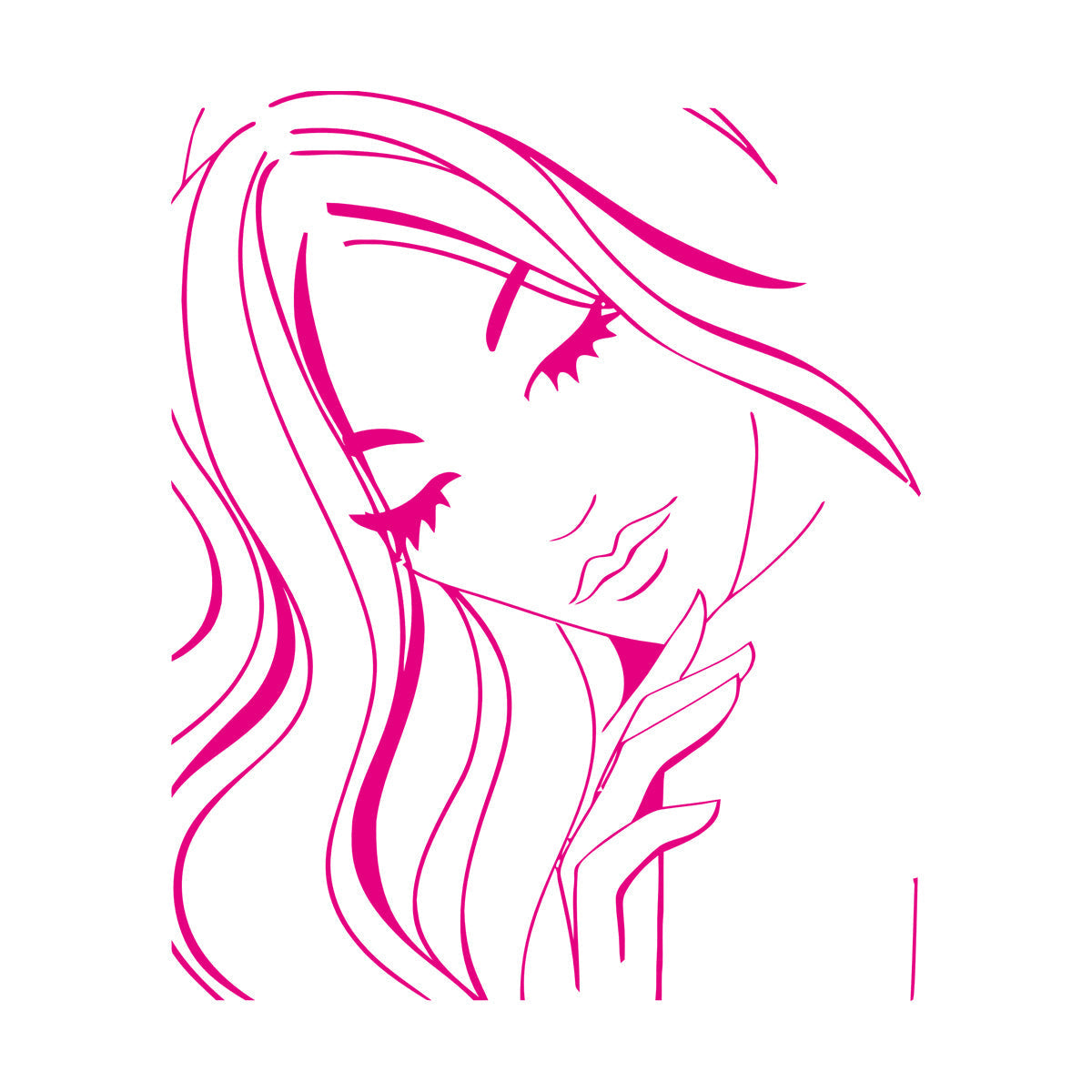 Hot Appeal Girl Teen With Nice Hair And Eyes Engraving Decals Easy Installation