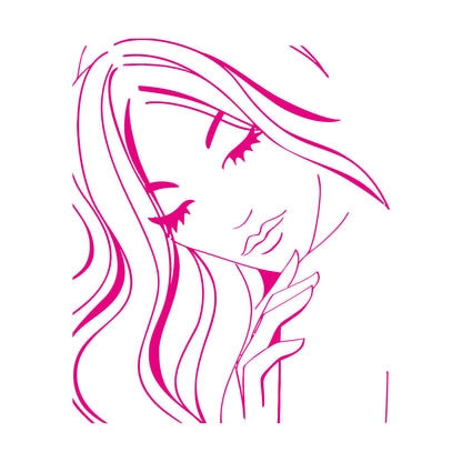 Hot Appeal Girl Teen With Nice Hair And Eyes Engraving Decals Easy Installation