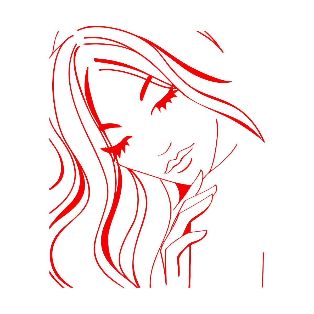 Hot Appeal Girl Teen With Nice Hair And Eyes Engraving Decals Easy Installation