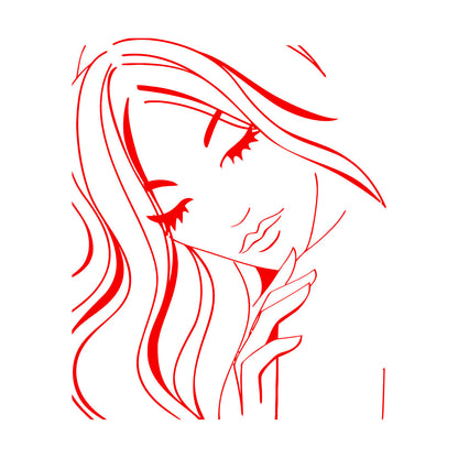 Hot Appeal Girl Teen With Nice Hair And Eyes Engraving Decals Easy Installation