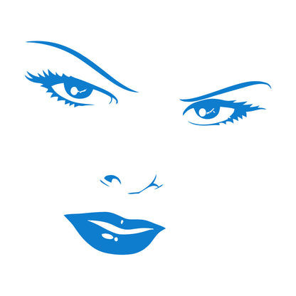 Mural And Wall Vinyl Decal Women'S Beautiful Face Eyes Lips Art Mural Painting