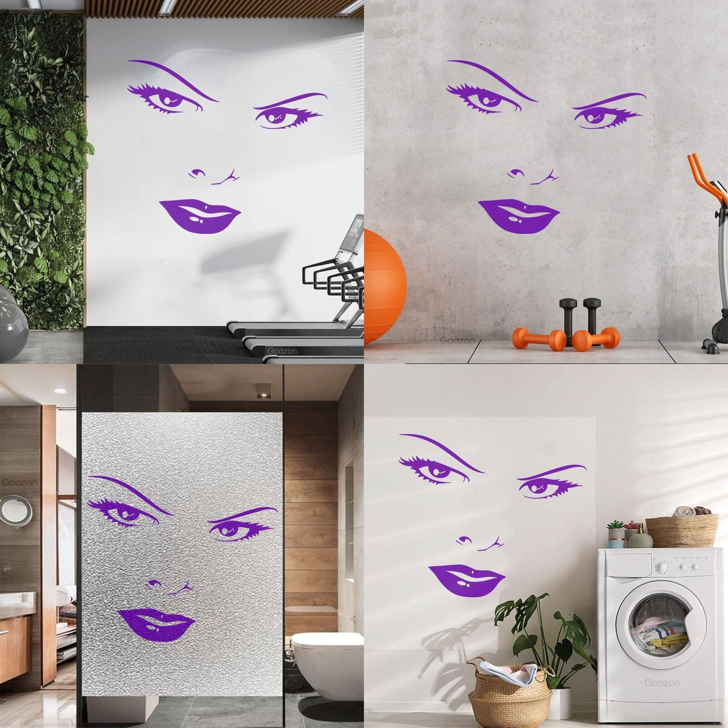 Mural And Wall Vinyl Decal Women'S Beautiful Face Eyes Lips Art Mural Painting