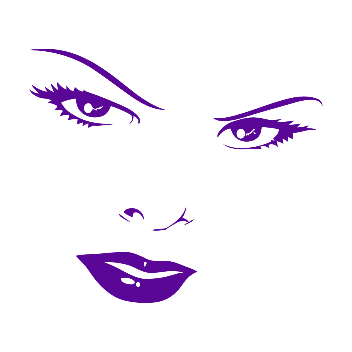 Mural And Wall Vinyl Decal Women'S Beautiful Face Eyes Lips Art Mural Painting