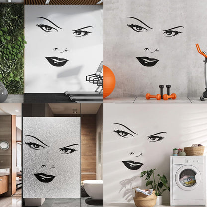 Mural And Wall Vinyl Decal Women'S Beautiful Face Eyes Lips Art Mural Painting
