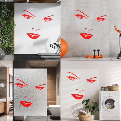 Mural And Wall Vinyl Decal Women'S Beautiful Face Eyes Lips Art Mural Painting