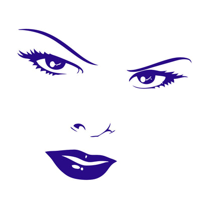 Mural And Wall Vinyl Decal Women'S Beautiful Face Eyes Lips Art Mural Painting