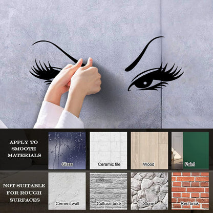 Wall Vinyl Sticker Decor Beautiful Oriental Asian Eyes Waterproof