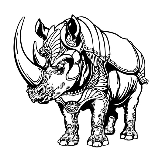 Rhino African Animal Fantasy Fairy Tale Home Mural And Wall Vinyl Decal Multi Color Selection