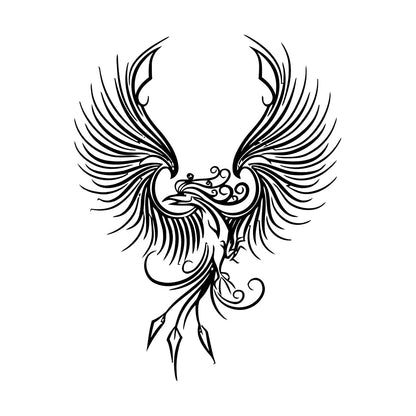 Fine Carving Decals Amazing Fantasy Bird Phoenix Symbol Of Revival Waterproof