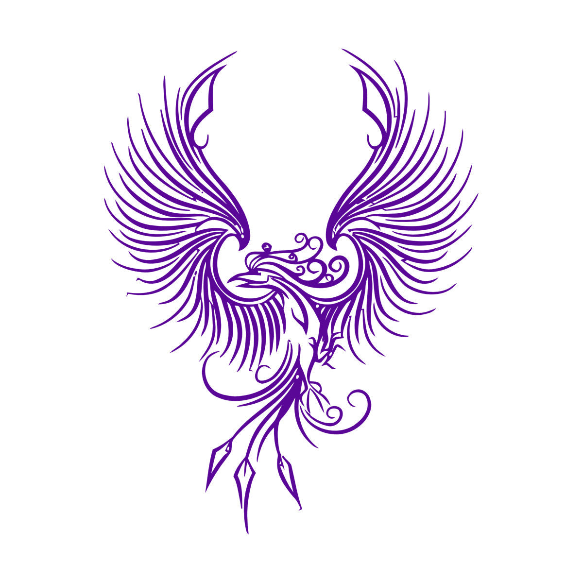 Fine Carving Decals Amazing Fantasy Bird Phoenix Symbol Of Revival Waterproof