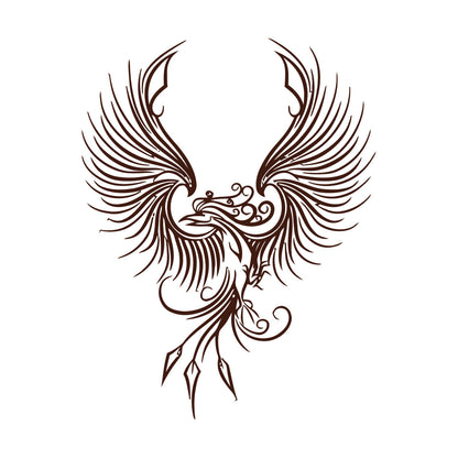 Fine Carving Decals Amazing Fantasy Bird Phoenix Symbol Of Revival Waterproof