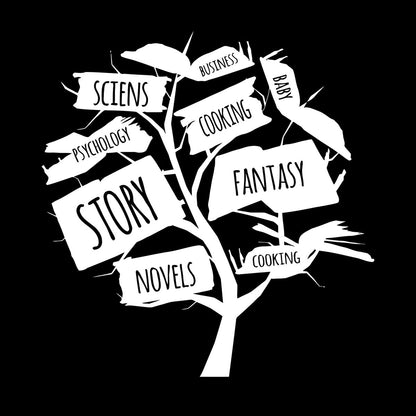 Books Store Tree Open Book Cooking Fantasy Story Wall Decals Glass Stickers