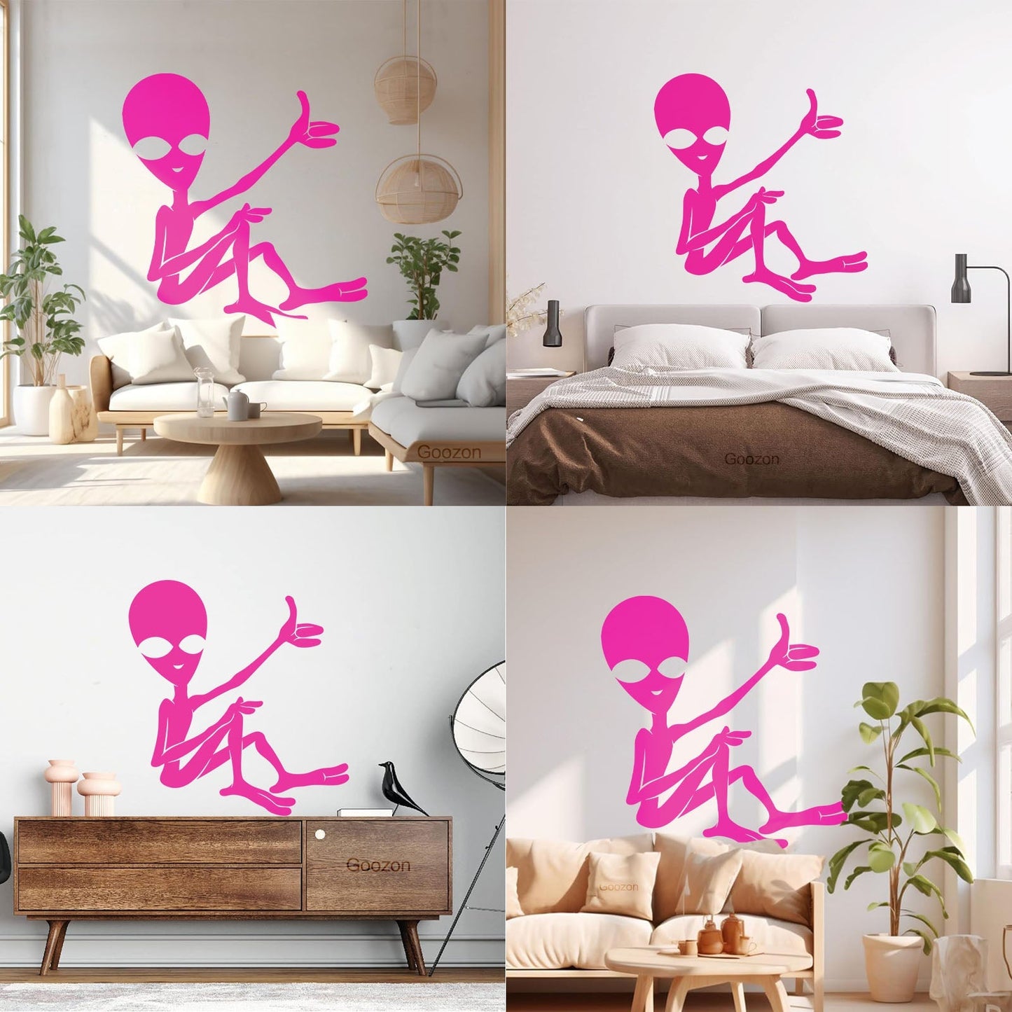 Mural And Wall Vinyl Decal Cartoon Ufo Alien Science Fiction Fantasy Removable Without Leaving Glue