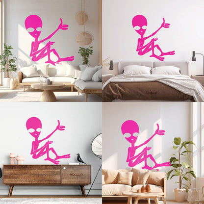 Mural And Wall Vinyl Decal Cartoon Ufo Alien Science Fiction Fantasy Removable Without Leaving Glue