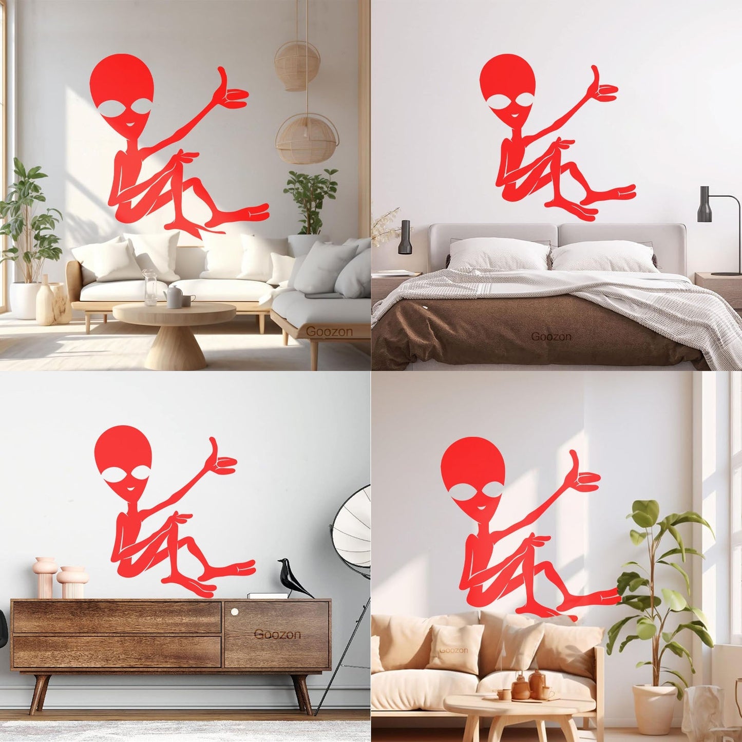 Mural And Wall Vinyl Decal Cartoon Ufo Alien Science Fiction Fantasy Removable Without Leaving Glue