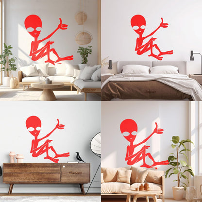 Mural And Wall Vinyl Decal Cartoon Ufo Alien Science Fiction Fantasy Removable Without Leaving Glue