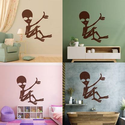 Mural And Wall Vinyl Decal Cartoon Ufo Alien Science Fiction Fantasy Removable Without Leaving Glue