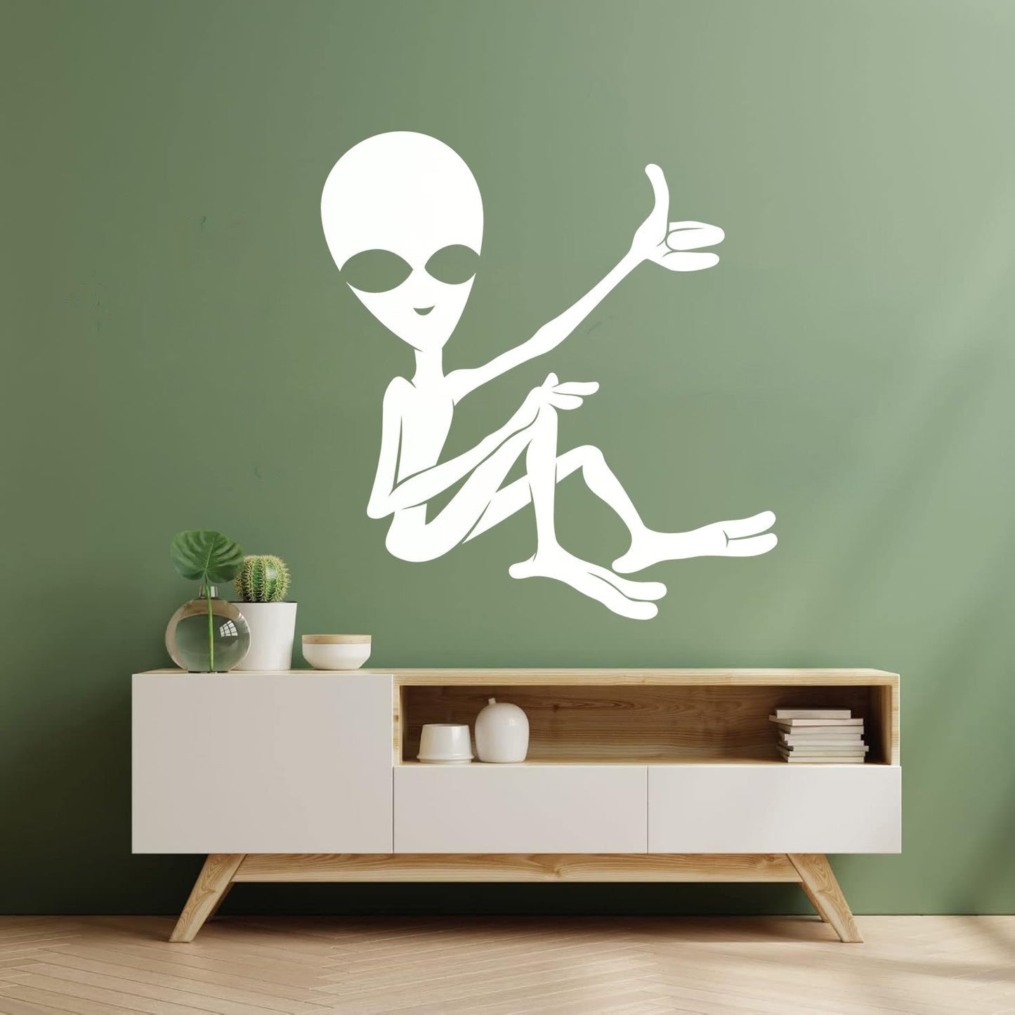 Mural And Wall Vinyl Decal Cartoon Ufo Alien Science Fiction Fantasy Removable Without Leaving Glue
