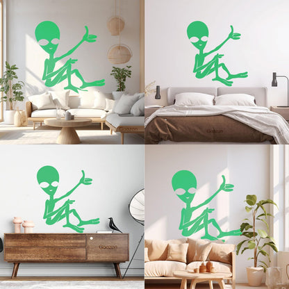 Mural And Wall Vinyl Decal Cartoon Ufo Alien Science Fiction Fantasy Removable Without Leaving Glue