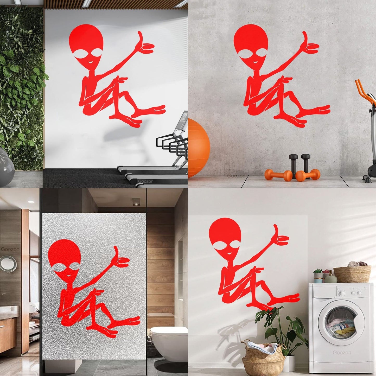 Mural And Wall Vinyl Decal Cartoon Ufo Alien Science Fiction Fantasy Removable Without Leaving Glue
