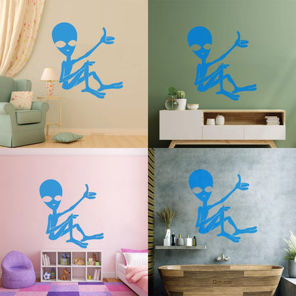 Mural And Wall Vinyl Decal Cartoon Ufo Alien Science Fiction Fantasy Removable Without Leaving Glue