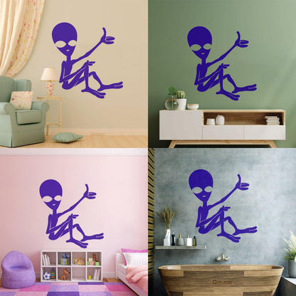 Mural And Wall Vinyl Decal Cartoon Ufo Alien Science Fiction Fantasy Removable Without Leaving Glue