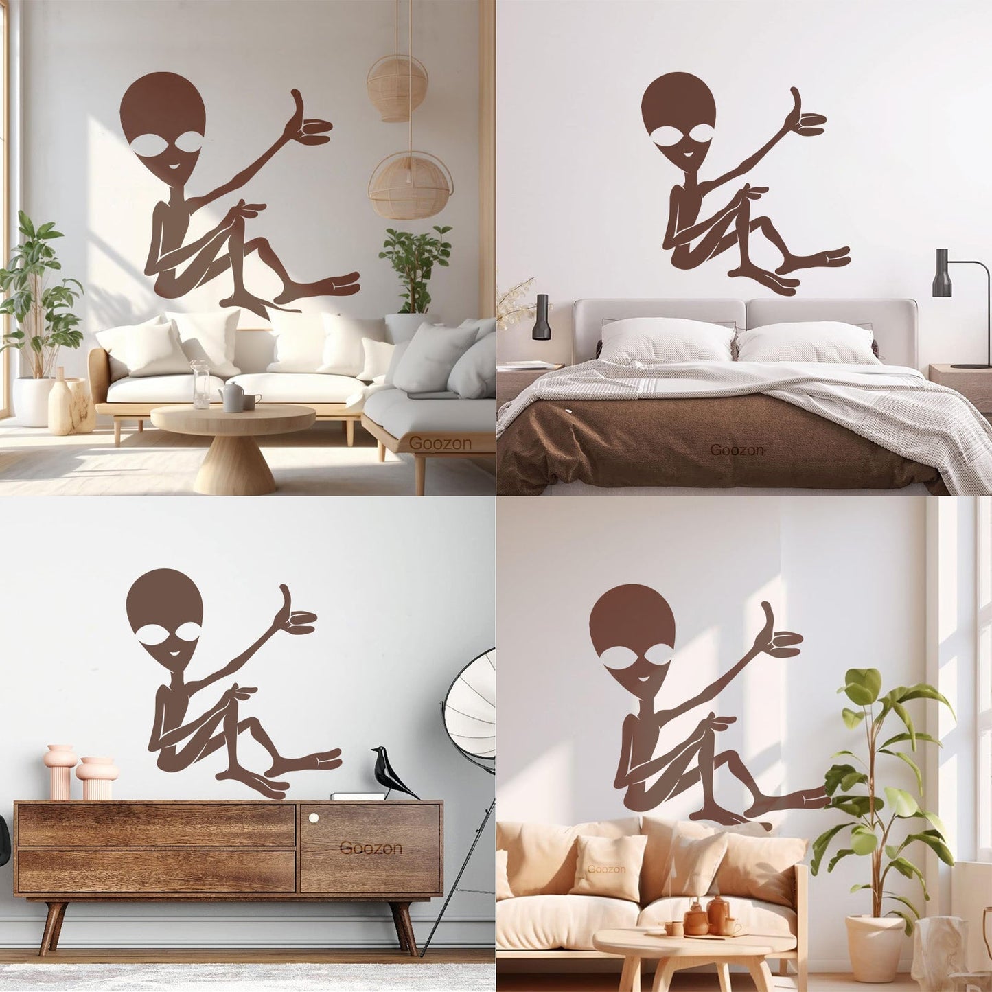 Mural And Wall Vinyl Decal Cartoon Ufo Alien Science Fiction Fantasy Removable Without Leaving Glue