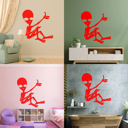 Mural And Wall Vinyl Decal Cartoon Ufo Alien Science Fiction Fantasy Removable Without Leaving Glue