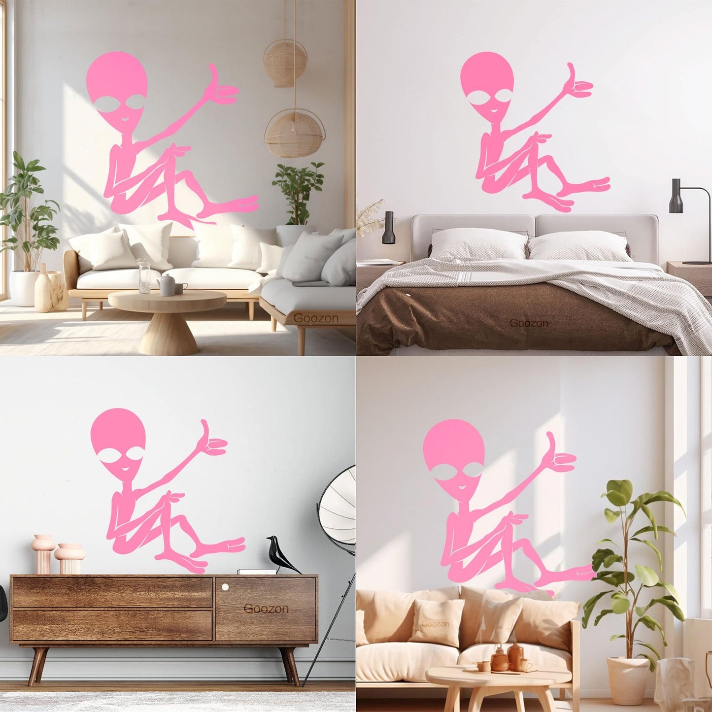 Mural And Wall Vinyl Decal Cartoon Ufo Alien Science Fiction Fantasy Removable Without Leaving Glue