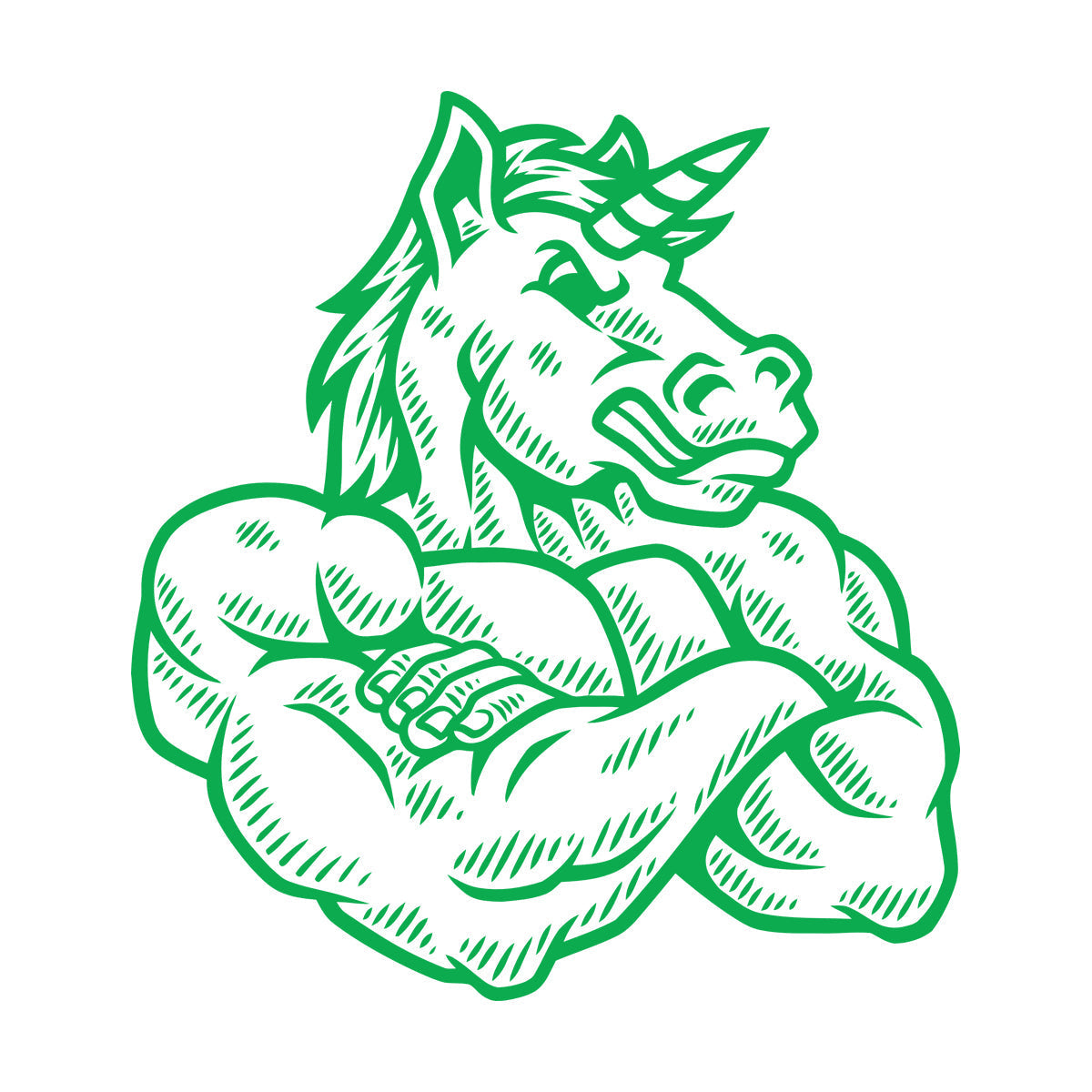 Cartoon Unicorn Strong Muscled Fantasy Wall Stickers Paster Paper Self Adhesive