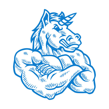 Cartoon Unicorn Strong Muscled Fantasy Wall Stickers Paster Paper Self Adhesive