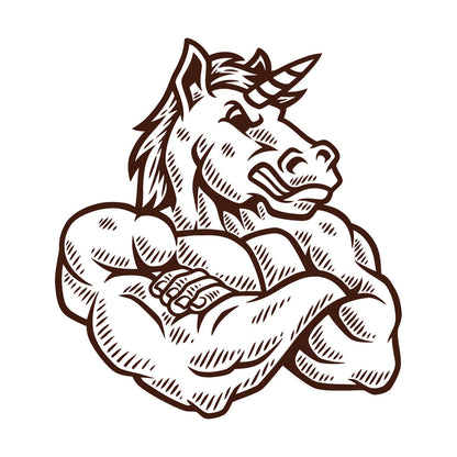 Cartoon Unicorn Strong Muscled Fantasy Wall Stickers Paster Paper Self Adhesive