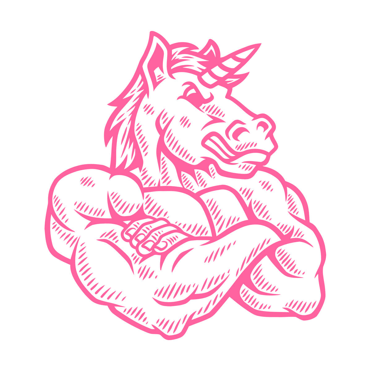 Cartoon Unicorn Strong Muscled Fantasy Wall Stickers Paster Paper Self Adhesive