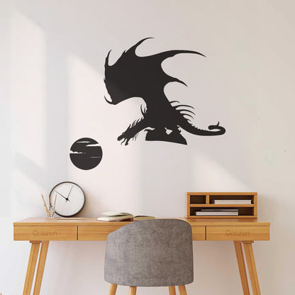 Wall Stickers Celtic Dragon Fantasy Animal Moon Equipped With Transfer Film Kit