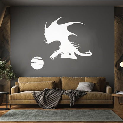 Wall Stickers Celtic Dragon Fantasy Animal Moon Equipped With Transfer Film Kit