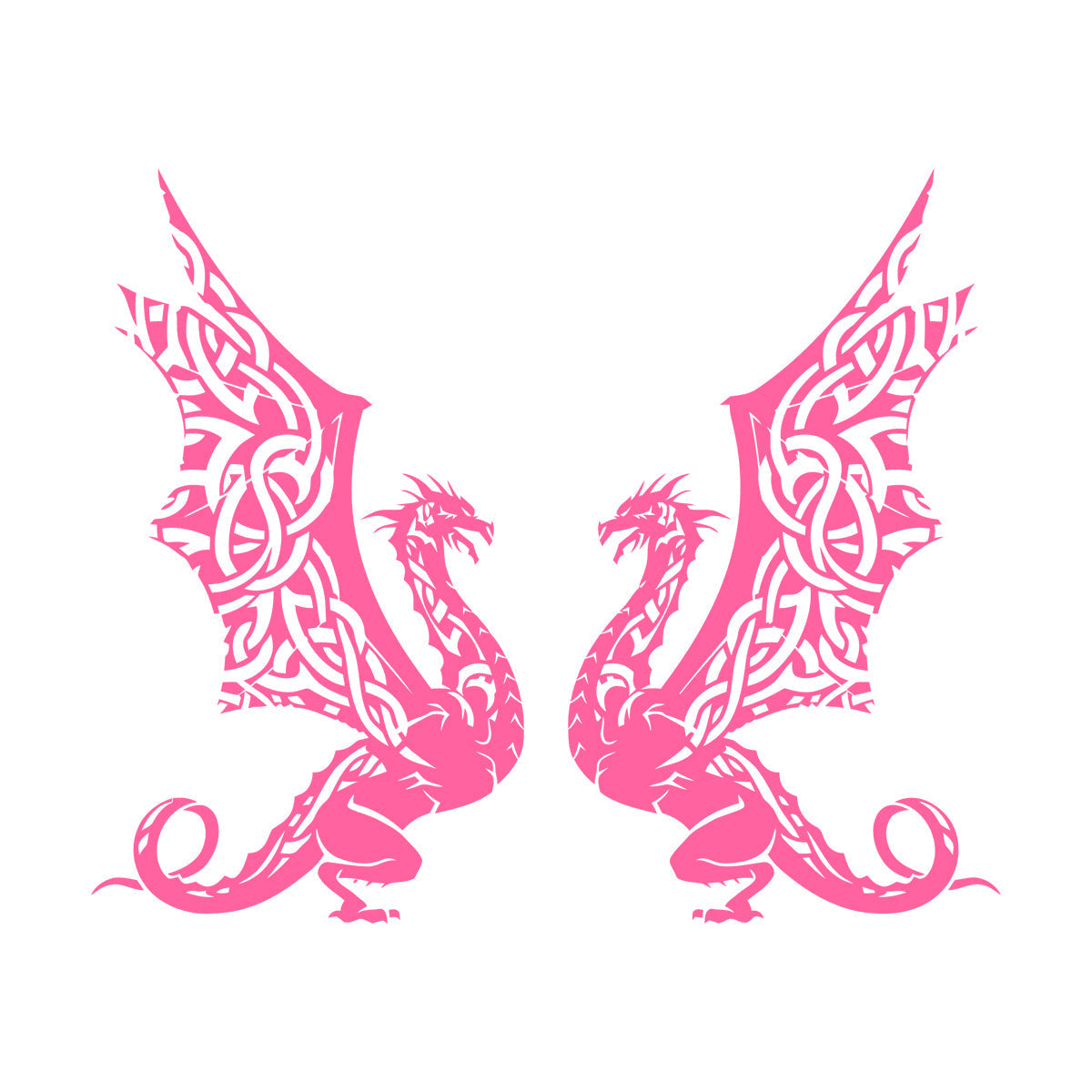 Engraving Stickers Celtic Dragons Fantasy Myth Monster Animal Multiple Size Options