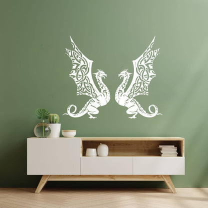 Engraving Stickers Celtic Dragons Fantasy Myth Monster Animal Multiple Size Options