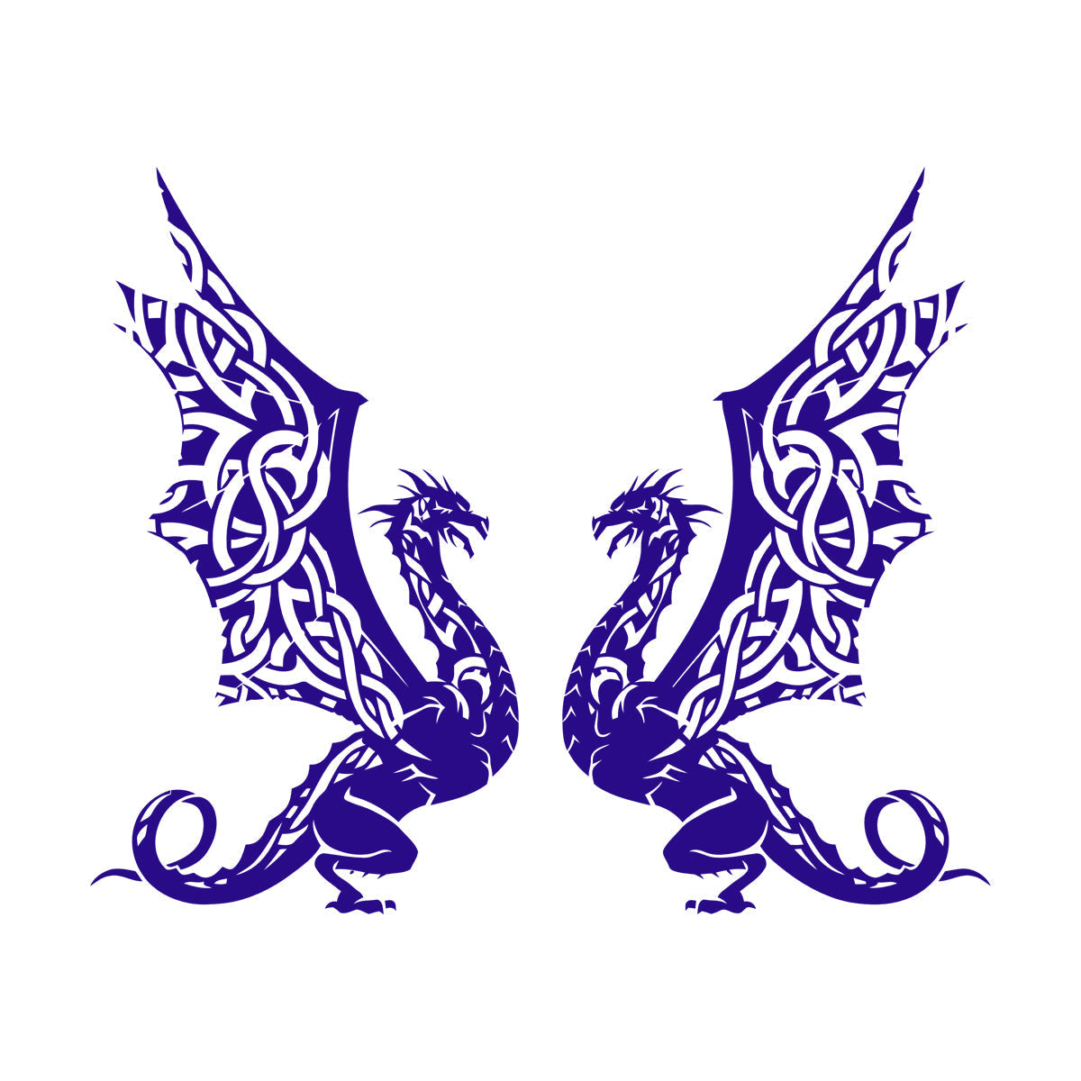 Engraving Stickers Celtic Dragons Fantasy Myth Monster Animal Multiple Size Options