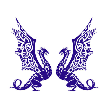 Engraving Stickers Celtic Dragons Fantasy Myth Monster Animal Multiple Size Options