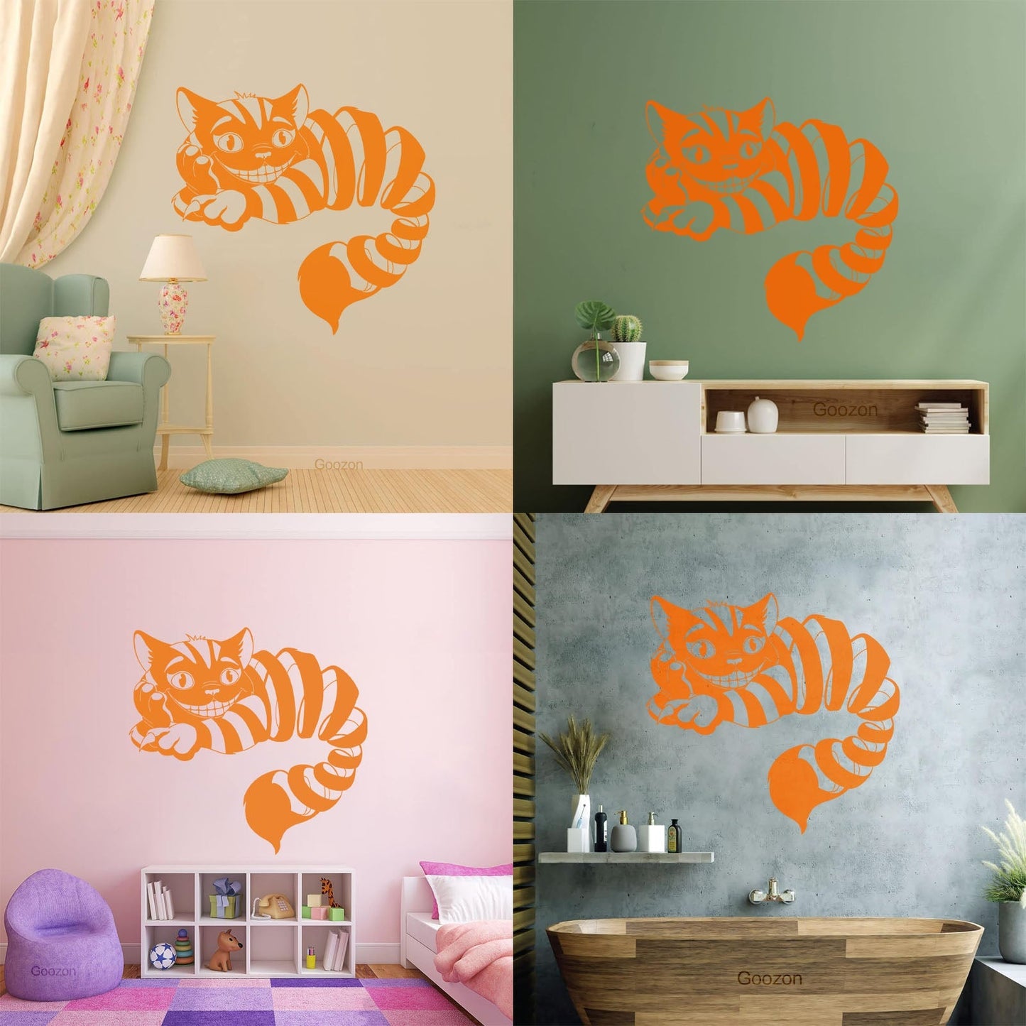 Vinyl Wall Stickers Cheshire Cat Fairy Tale Fantasy Nursery Children'S Playroom Art Decoration