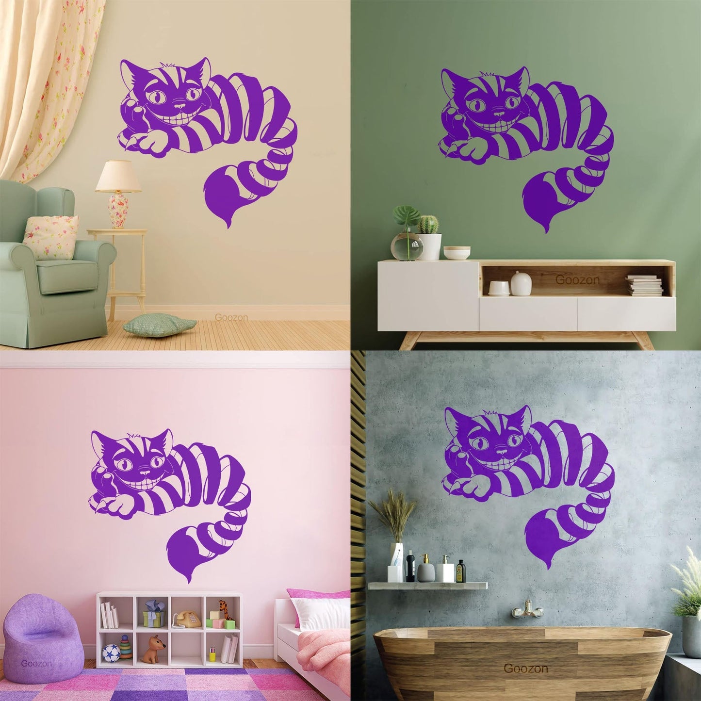 Vinyl Wall Stickers Cheshire Cat Fairy Tale Fantasy Nursery Children'S Playroom Art Decoration