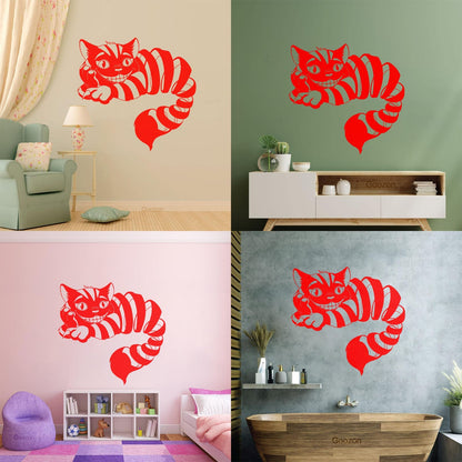 Vinyl Wall Stickers Cheshire Cat Fairy Tale Fantasy Nursery Children'S Playroom Art Decoration