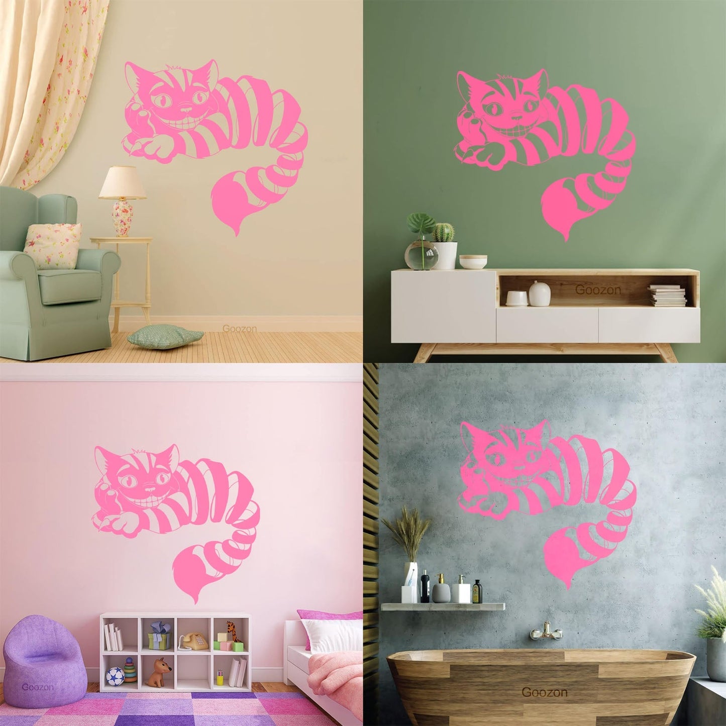 Vinyl Wall Stickers Cheshire Cat Fairy Tale Fantasy Nursery Children'S Playroom Art Decoration