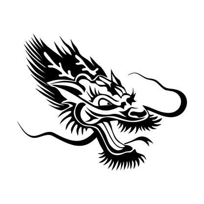 Chinese Asian Dragon Head Fantasy Animal Vinyl Wall Decals Car Body Decoration