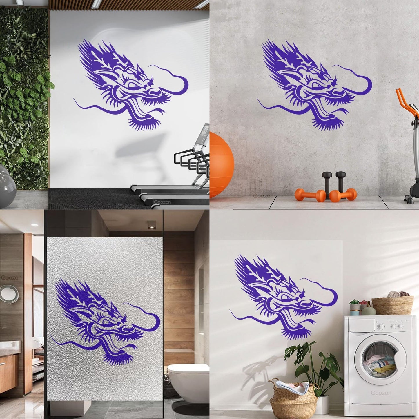 Chinese Asian Dragon Head Fantasy Animal Vinyl Wall Decals Car Body Decoration