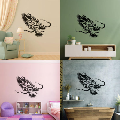 Chinese Asian Dragon Head Fantasy Animal Vinyl Wall Decals Car Body Decoration