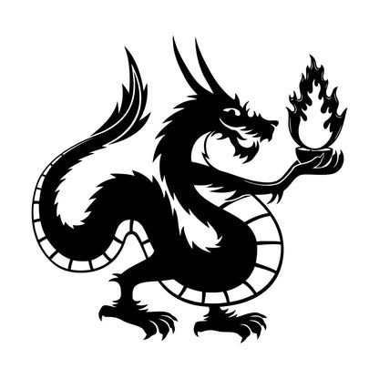 Chinese Dragon Fire Fantasy Myth Kids Wall Vinyl Sticker Decor Tattoo Culture